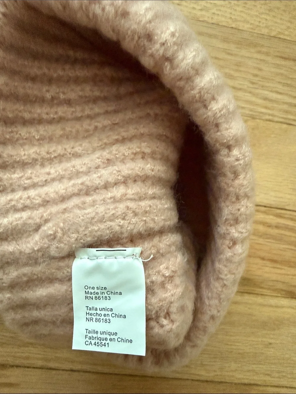 Capelli of New York Kids Blush Pink Ribbed Pom Beanie